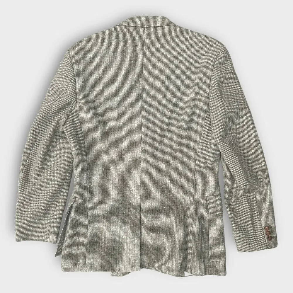Vintage 70s H.I.S Wool Tweed Sport Coat Blazer Jacket Mens 42 L Preppy Academic - Picture 6 of 13
